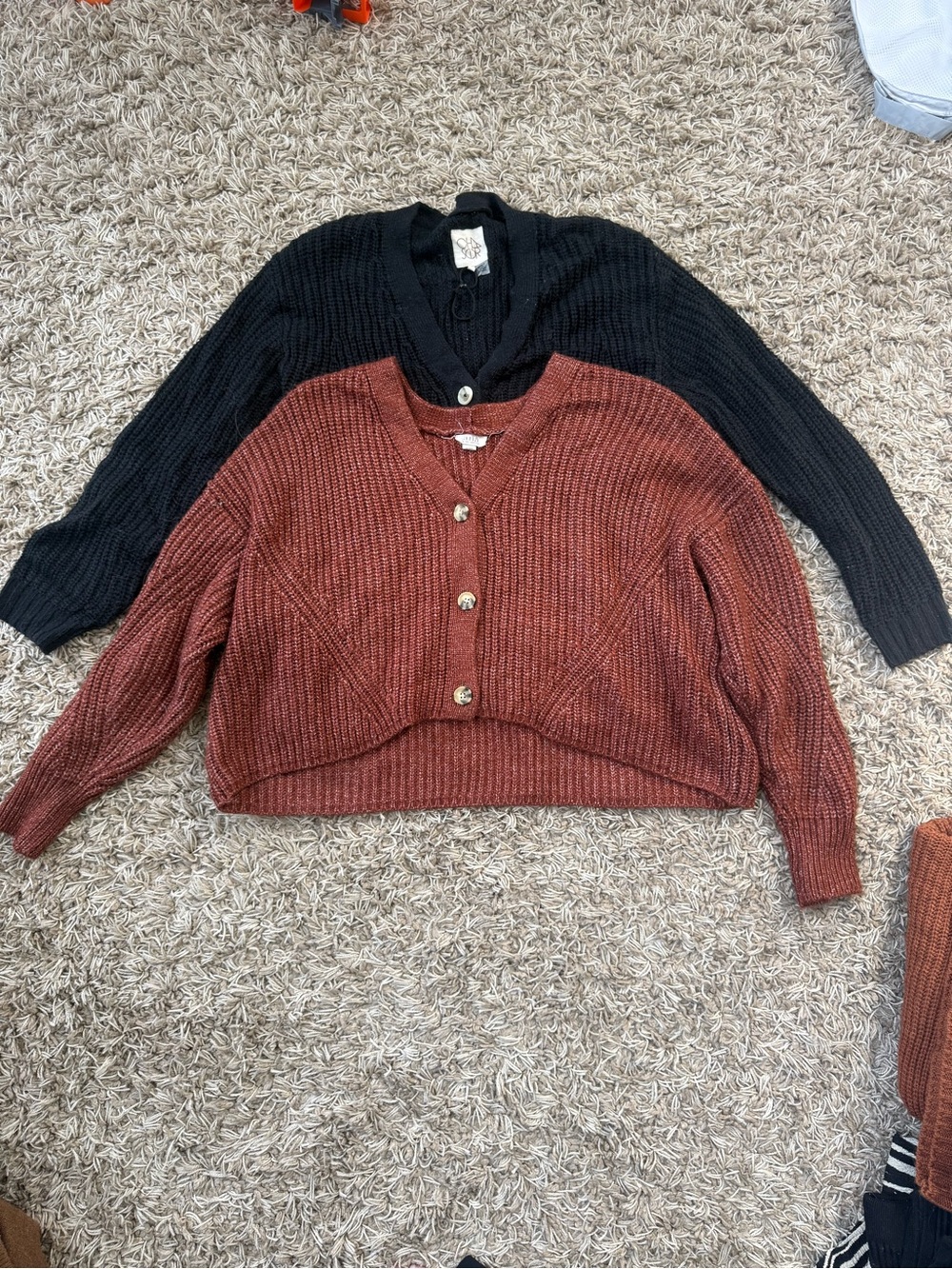 Button-Front V-Neck Sweater Bundle
